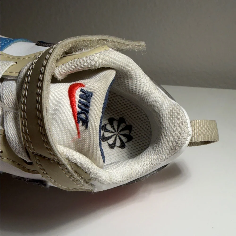 Nike Kids Blue and White Sneakers with Tan Accents